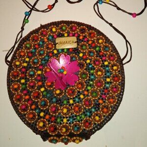 BEAUTIFUL COLORFUL BEADED JAMAICA CROSSBODY PURSE